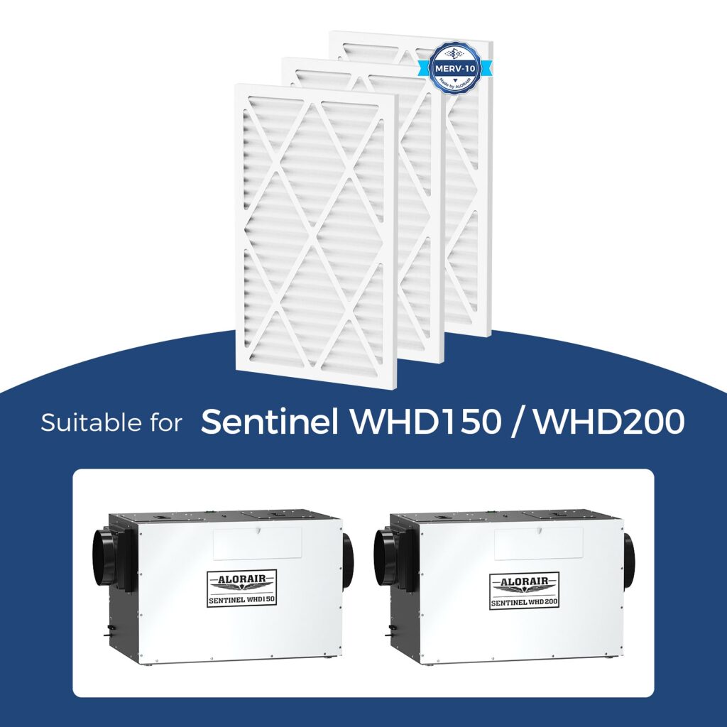 MERV-10 filter 3 pack for AlorAir Sentinel WHD150 and WHD200 whole house dehumidifier