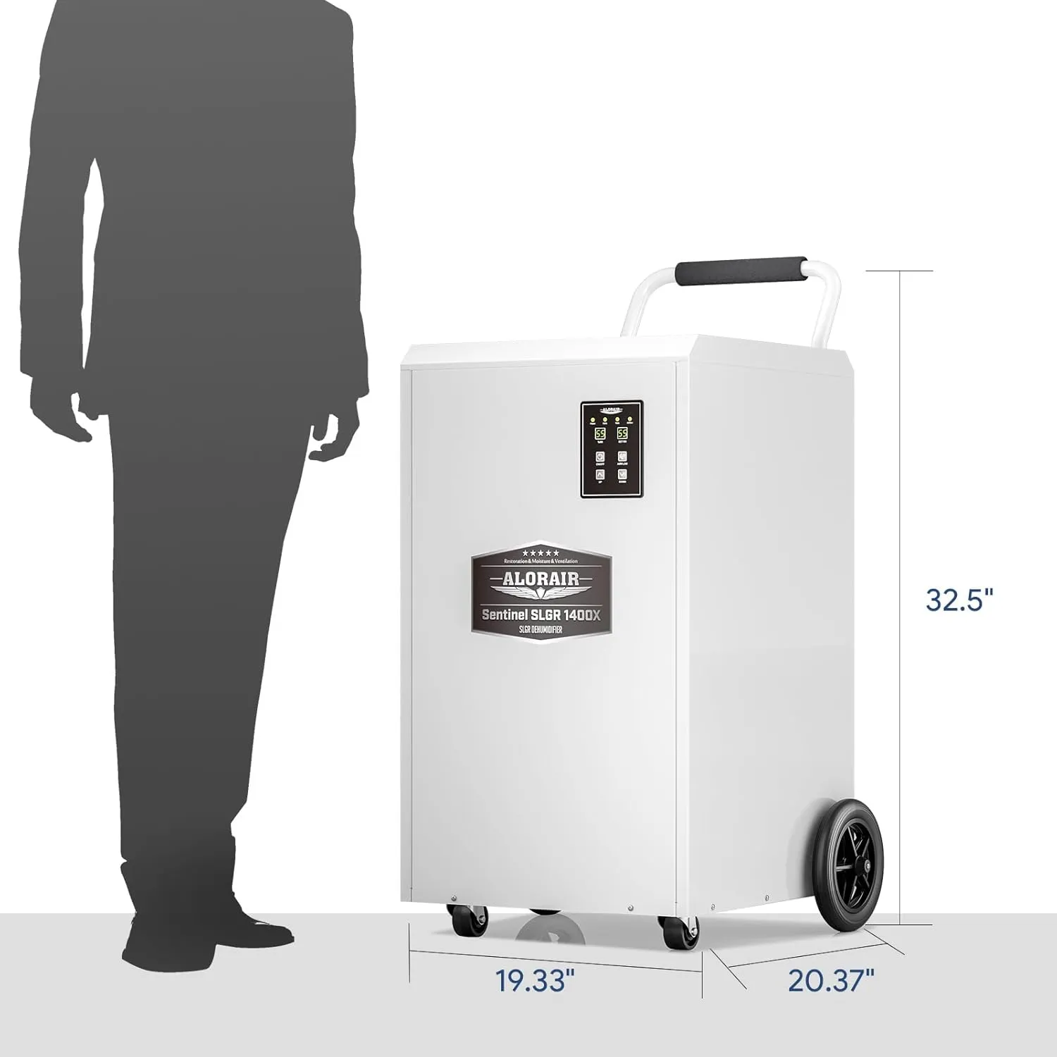 AlorAir SLGR 1400X Dehumidifier Size