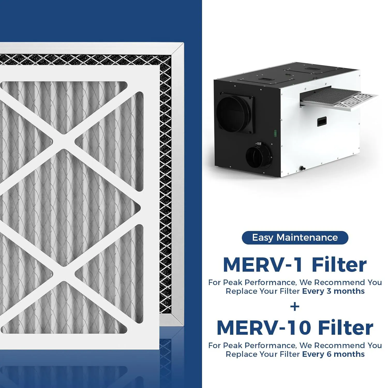 Dual filter system in AlorAir WHD 150 whole house dehumidifier