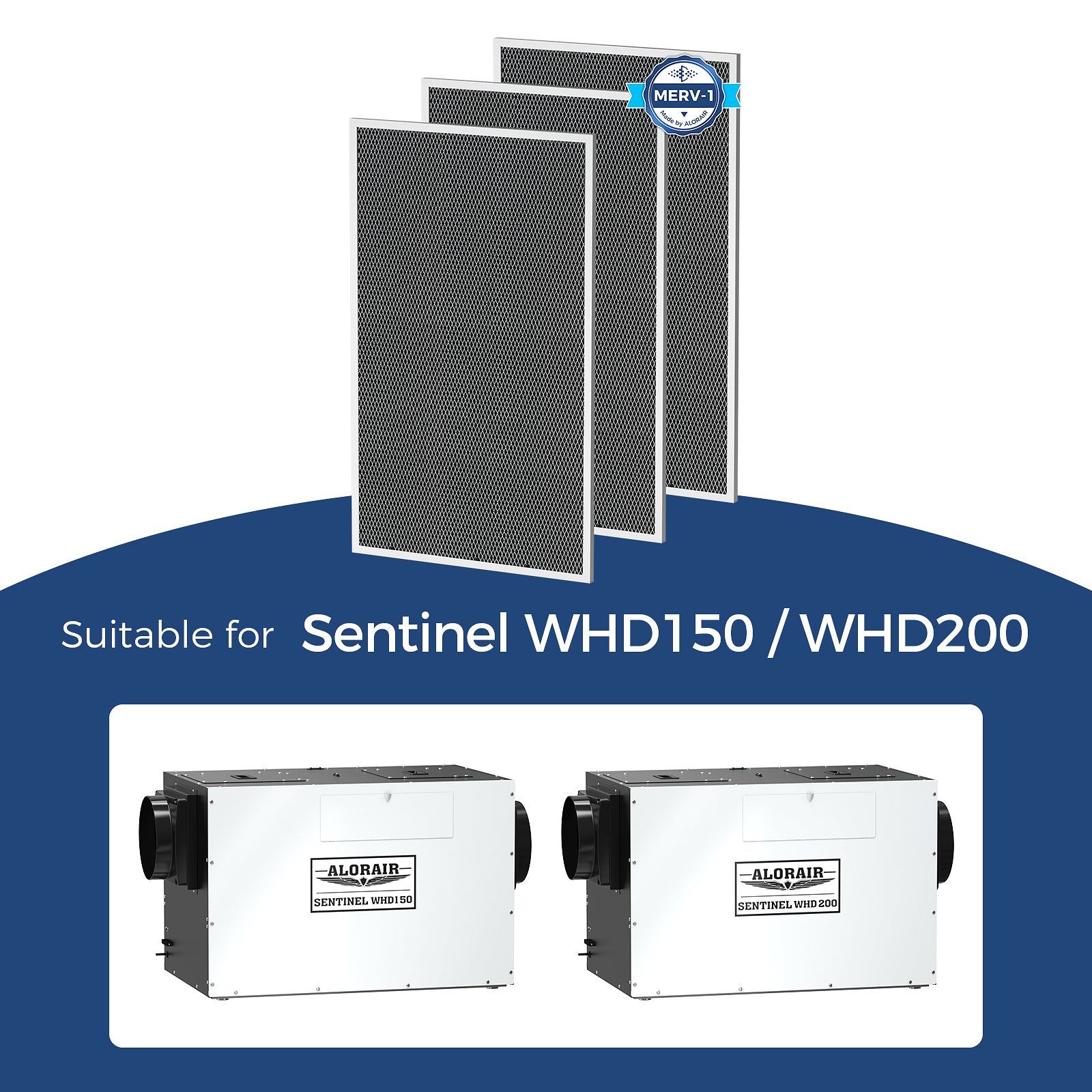 AlorAir 3 Pack MERV-1 Filter for Sentinel WHD150/200 Whole House Dehumidifiers