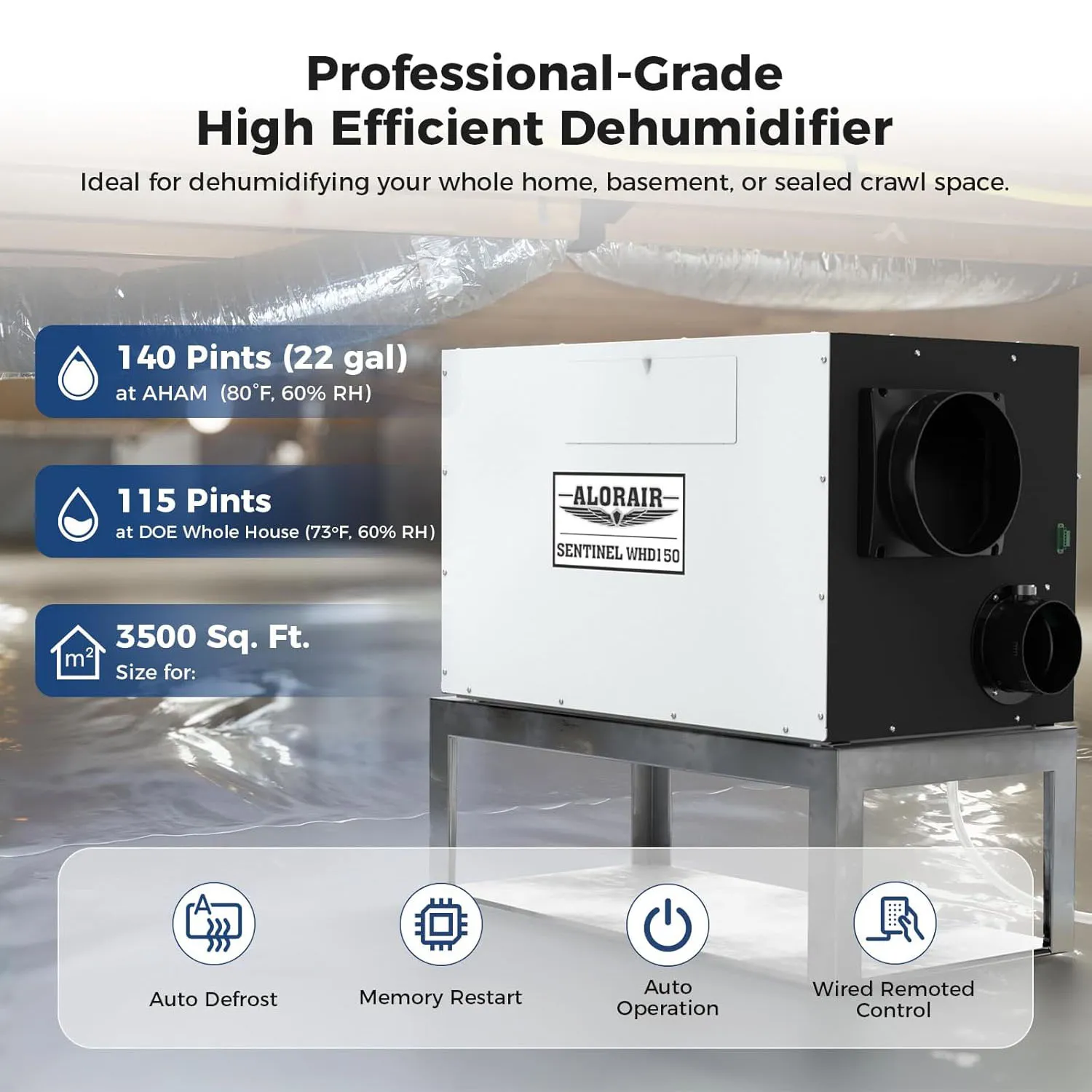 WHD 150 dehumidifier energy efficiency comparison chart