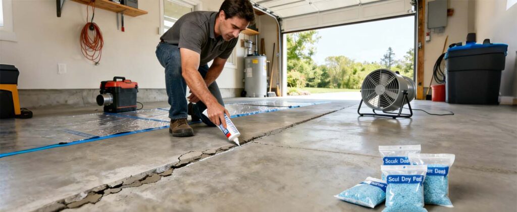 Seal cracks with caulk or strips to stop outside air