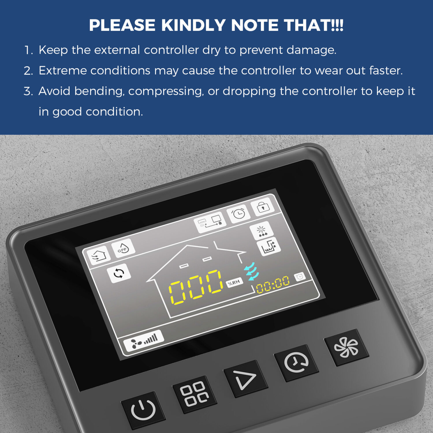 AlorAir Remote Controller for Sentinel WHD100/WHD120 Whole Home Dehumidifiers